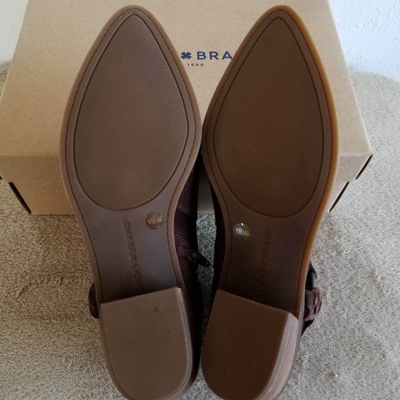 New Lucky Brand brown suede block heel booties - Picture 8 of 9